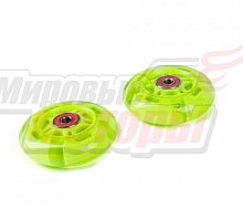 Колеса для самокатов 80мм светящиеся (PU, цвет зеленый) (пара)