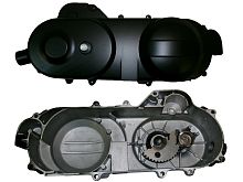 Крышка картера GY6-50 левая короткая 10" 400мм (вариатора FT50QT-4) с пусковым устройством