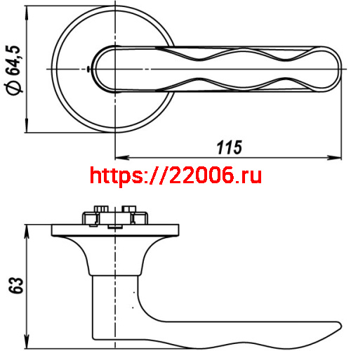 Ручка Punto (Пунто) защелка DK624 AB-ET (6024 AB-E) (кл./фик.) бронза фото 3 Ручка Punto (Пунто) защелка DK624 AB-ET (6024 AB-E) (кл./фик.) бронза фото 3