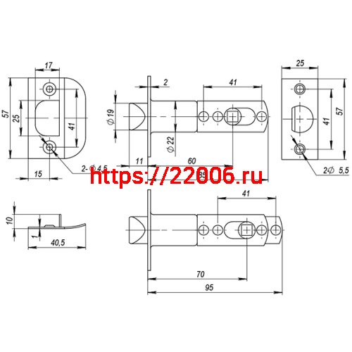 Ручка Ajax (Аякс) защелка DK610 SN-BK (6010 SN-B) (фик.) мат. никель фото 3