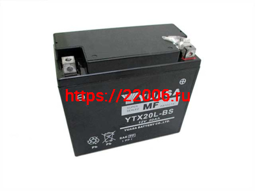 Аккумулятор YUASA MF YTX20L-BS сухозаряженный с электролитом Аккумулятор YUASA MF YTX20L-BS сухозаряженный с электролитом
